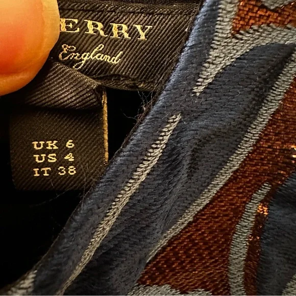 Burberry Prorsum Blue Metallic Short Sleeves Mini Dress size 4 - Picture 5 of 11